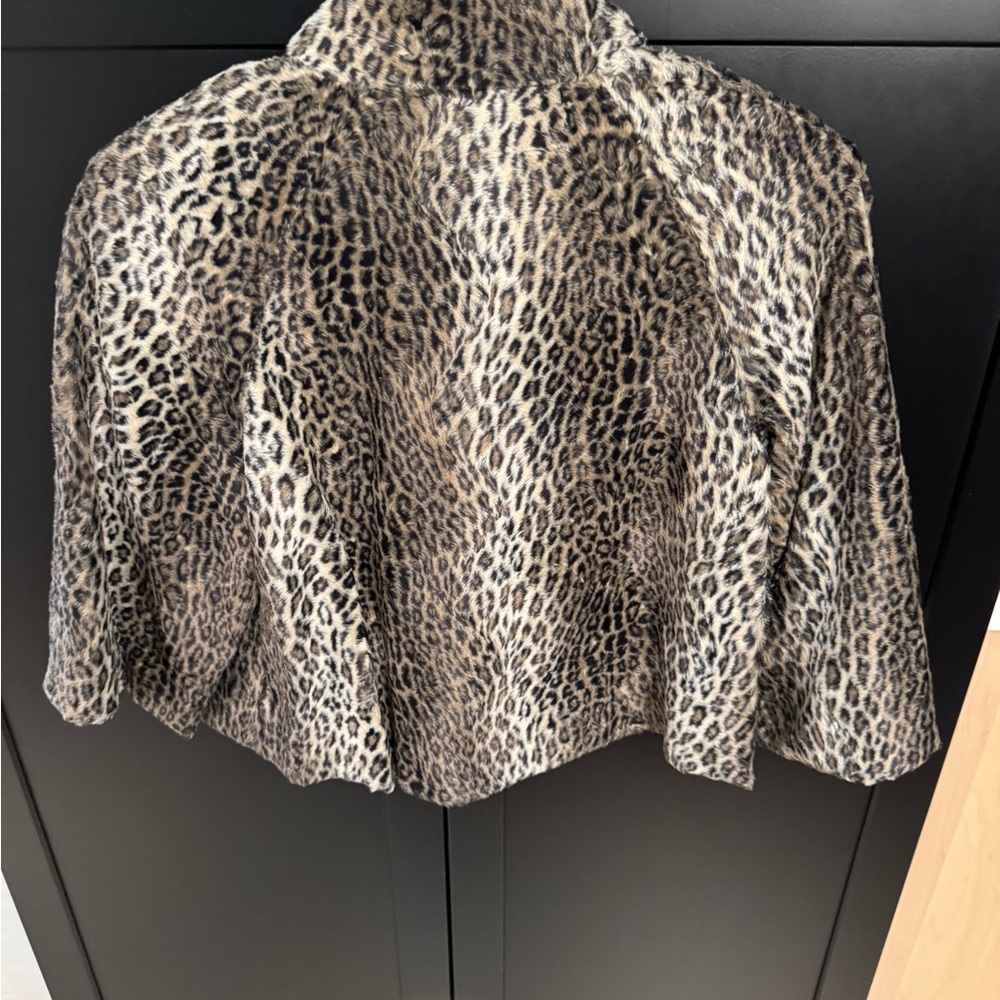 Drew Leopard Print Cape Jacket - image 2